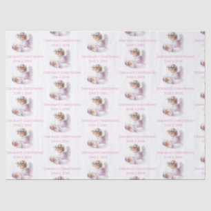 Angel Watching Over Baby Girl Baptism Tissue Paper