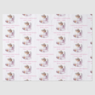 Angel Watching Over Baby Girl Baptism Tissue Paper