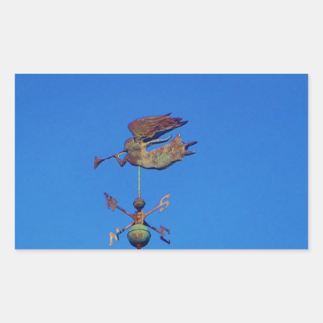 Angel Weather Vane Bright Blue Sky Sticker (Front)