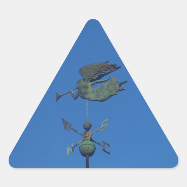 Angel Weather Vane Triangle Sticker (Front)
