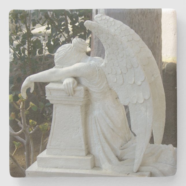 Angel Weeping Stone Coaster (Front)