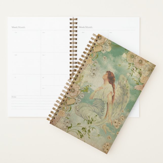 Angel White Flowers Blue Sky  Planner (Display)