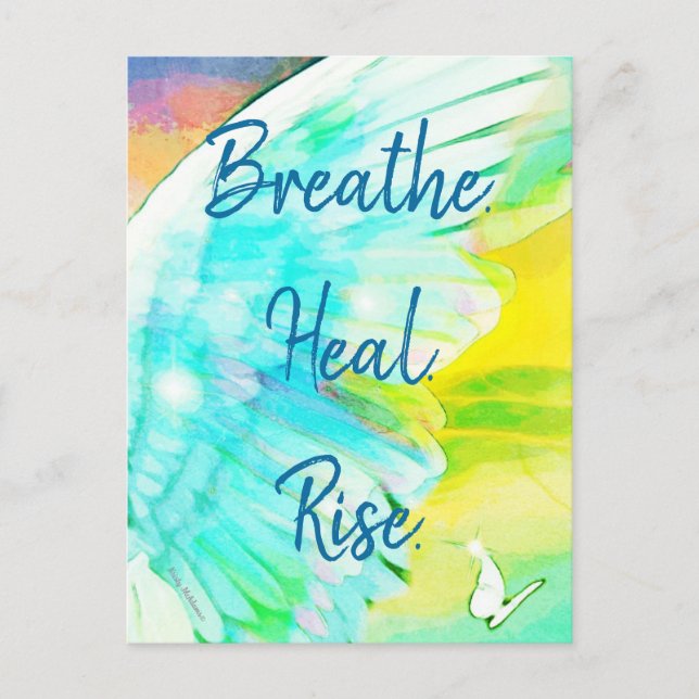Angel Wing Butterfly Breathe Heal Rise Watercolor Postcard (Front)
