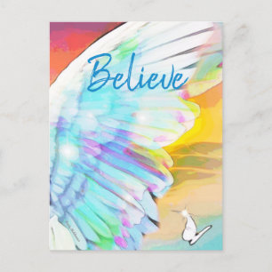 Angel Wing Butterfly Illustration Watercolor Art Postcard