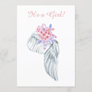 ~ Angel Wing Feathals Crystals Shower Invitation