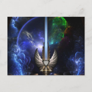 Angel Wing Sword Of Arkledious Sp Fractal Art Postcard