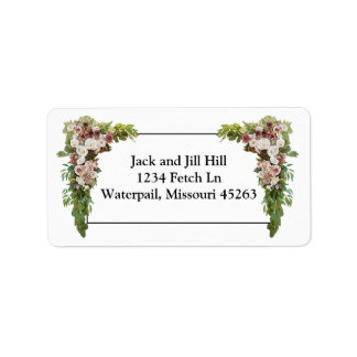 Angel Wing Watercolor Roses return labels