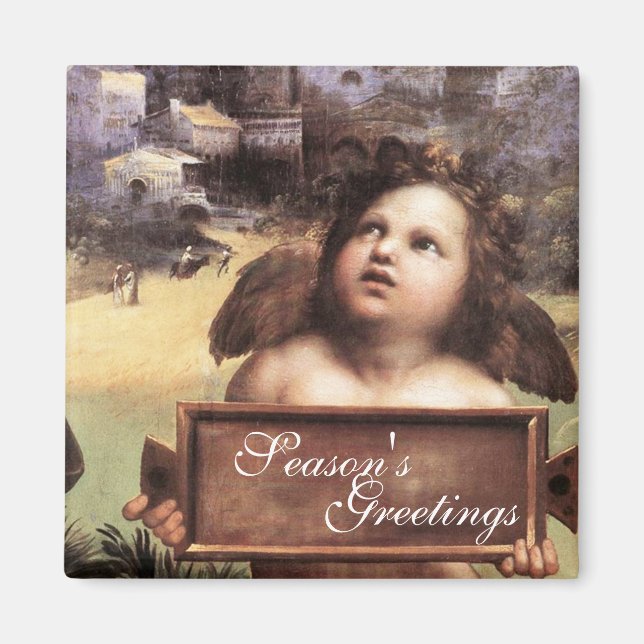 ANGEL,Winged Cherub by Raffaello Sanzio Magnet (Front)