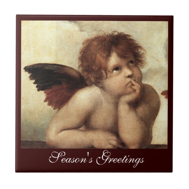 ANGEL / Winged Cherub Raffaello Sanzio Tile (Front)