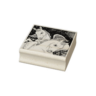 ANGEL WINGED COLTS, EASTER RUBBER STAMP