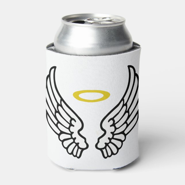 Angel Wings and Halo Can Cooler (Can Front)