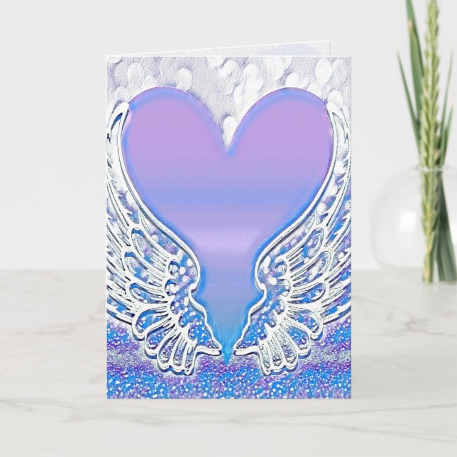 Angel Wings and Heart Graphic Arts Card (Front)