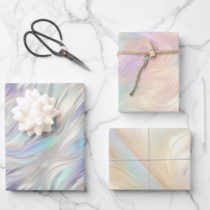 Angel Wings Aqua Blue Pink  Wrapping Paper Sheet