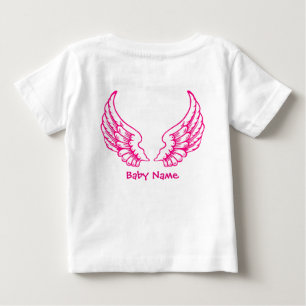 Angel Wings Baby Name Pink T-Shirt