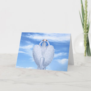 Angel Wings Beautiful Blue Sky Clouds Customize Card