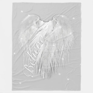 ANGEL WINGS 'Believe' Magic Heart Fleece Blanket