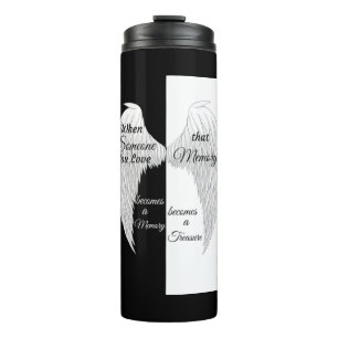 Angel Wings black and white Thermal Tumbler
