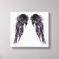 Angel Wings Black Digital Art Black White Canvas
