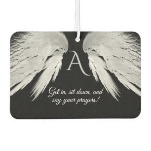 ANGEL WINGS Black Monogram Funny Air Freshener