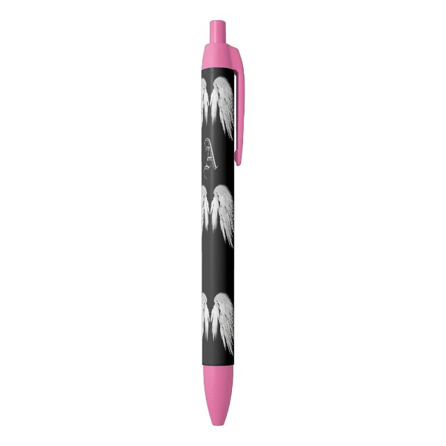 ANGEL WINGS Black Monogram Ink Pen (Bottom (Vertical))