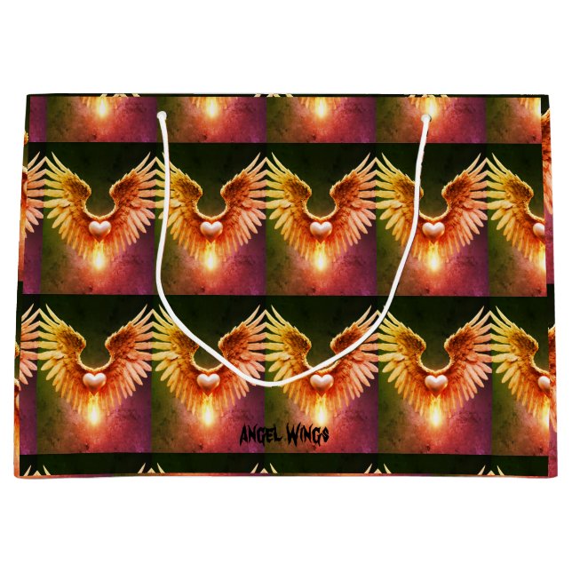 Angel Wings Bright Colourful Gift Bag (Front)