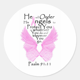 Angel Wings Classic Round Sticker