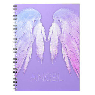 ANGEL WINGS Fairy Purple Custom Name Notebook