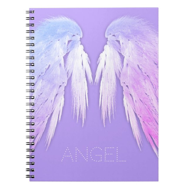 ANGEL WINGS Fairy Purple Custom Name Notebook (Front)