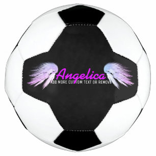 ANGEL WINGS Fantasy Colour with Purple Name Soccer Ball