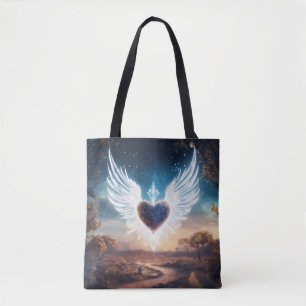 Angel Wings Forming a Heart Shape  Tote Bag