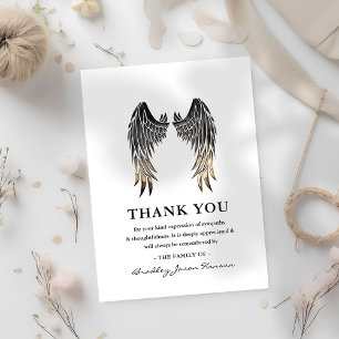 Angel Wings Funeral Thank You Note Card