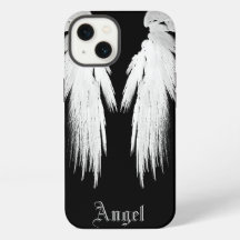 ANGEL WINGS Grey Touched Feathers Custom Name