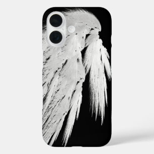 ANGEL WINGS Grey Touched Feathers Left Custom iPhone 16 Case
