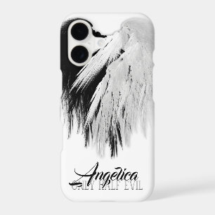 ANGEL WINGS HEART Black+White Only Half Evil Funny