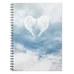 Angel Wings in Cloudy Blue Sky Notebook