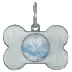 Angel Wings in Cloudy Blue Sky Pet Tag