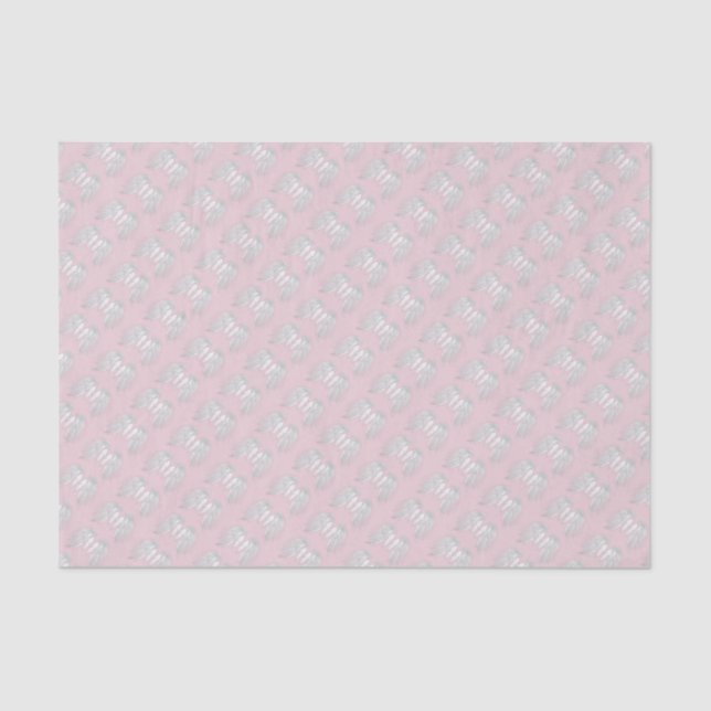 ANGEL WINGS Light Pink Customizable Pattern Tissue Paper (Front)