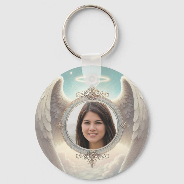 Angel Wings Memorial Keychain (Front)