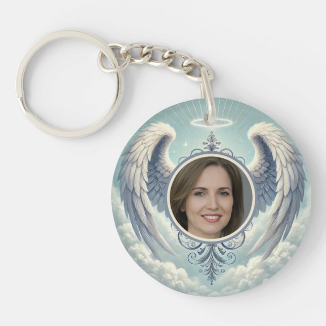 Angel Wings Memorial Keychain (Front)