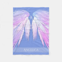 ANGEL WINGS Monogram Dreamy Pink Soft Blue