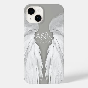 ANGEL WINGS Monogram Elegant Grey Case-Mate iPhone 14 Case