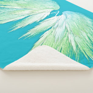 ANGEL WINGS Monogram Fresh Ombre Sherpa Blanket