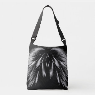 ANGEL WINGS Monogram Grey Black Crossbody Bag