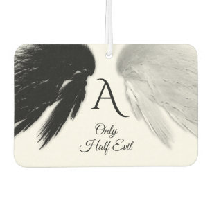 ANGEL WINGS Monogram 'Only Half Evil' Funny Air Freshener