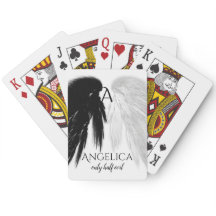 ANGEL WINGS Monogram 'Only Half Evil' Funny