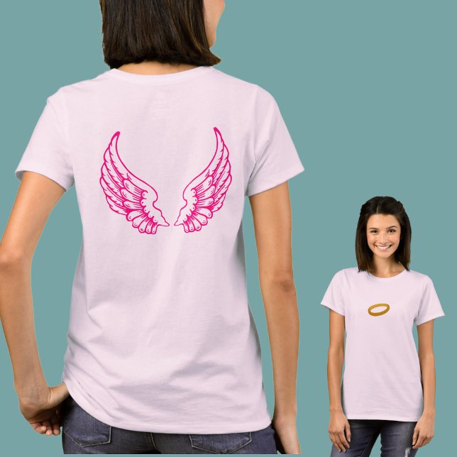 Angel Wings (Pink) Front and Back Tee (Please enjoy our tee.)