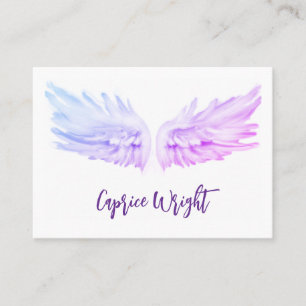 Angel wings purple psychic business card