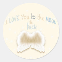 Angel Wings Round Sticker, Glossy