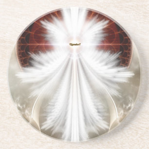 Angel Wings Snowflake Fractal Art Coaster