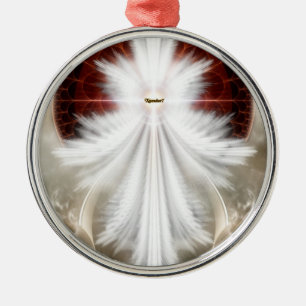 Angel Wings Snowflake Fractal Art Metal Ornament